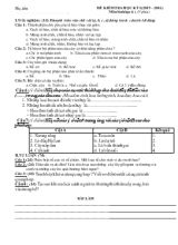 Đề kiểm tra học kỳ I (2015  2016) môn sinh học 6 ( 45 phút)
